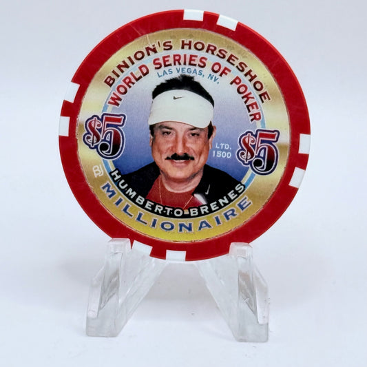 Horseshoe Club (Binion's) Las Vegas Nevada 2002 'Humberto Brenes' Series 17 LE $5 Casino Chip E1240