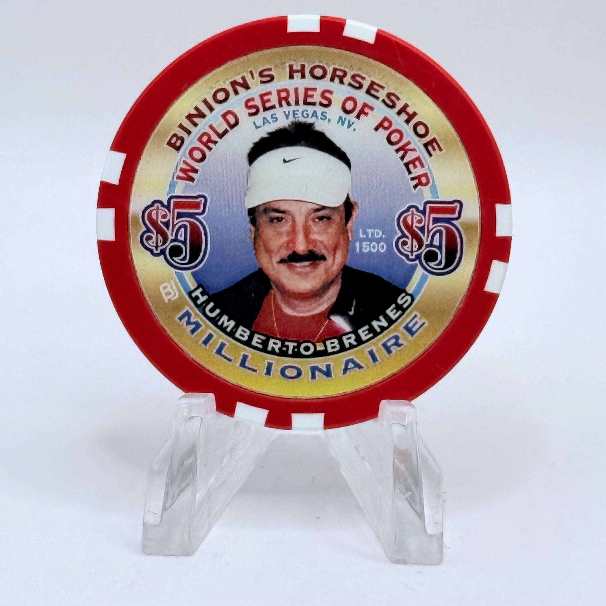 Horseshoe Club (Binion's) Las Vegas Nevada 2002 'Humberto Brenes' Series 17 LE $5 Casino Chip E1240