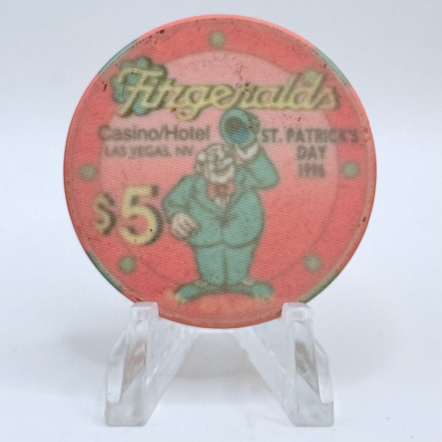 Fitzgeralds (Fitz) Las Vegas Nevada 1996 'St Patrick's Day' LE $5 Casino Chip N8259