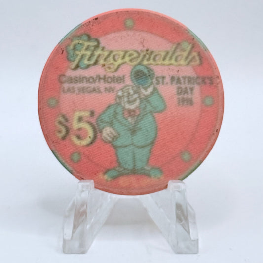 Fitzgeralds (Fitz) Las Vegas Nevada 1996 'St Patrick's Day' LE $5 Casino Chip N8259