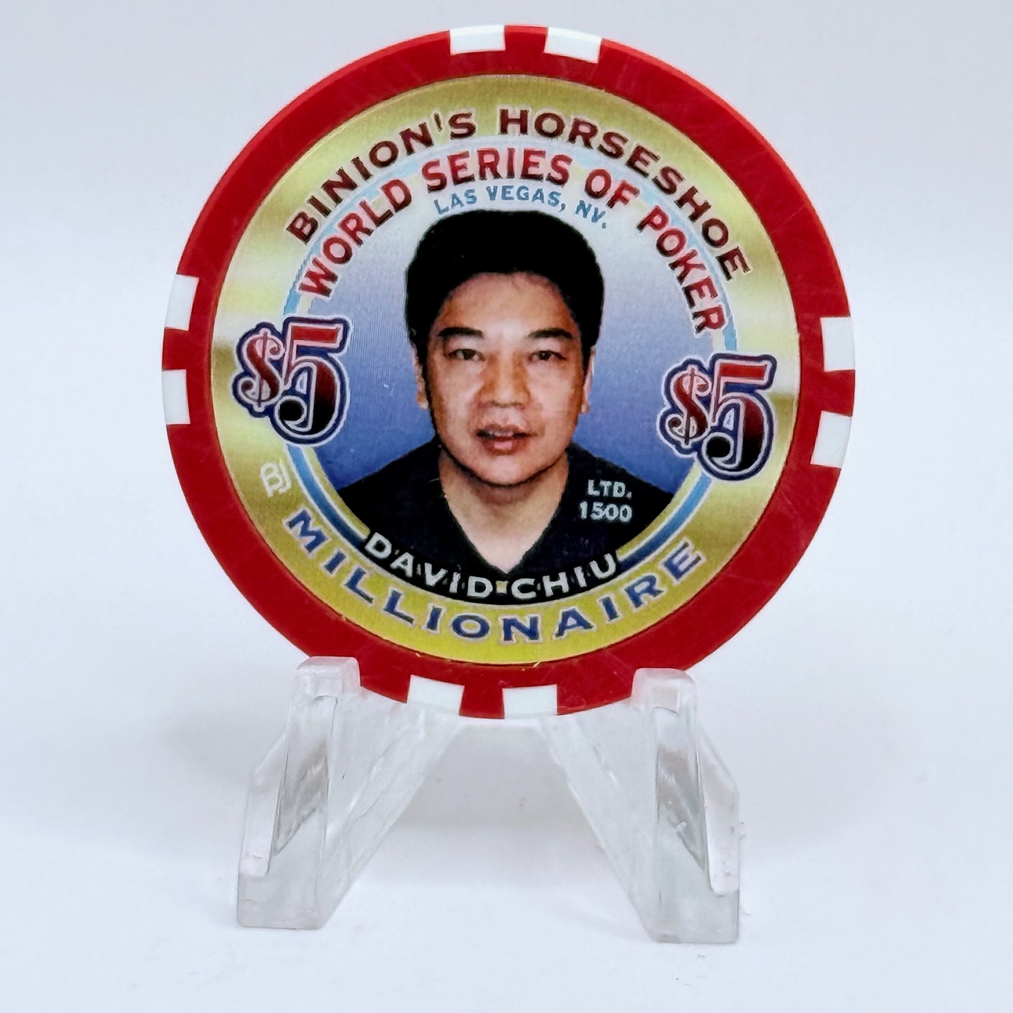 Horseshoe Club (Binion's) Las Vegas Nevada 2002 'David Chiu' Series 17 LE $5 Casino Chip E1242