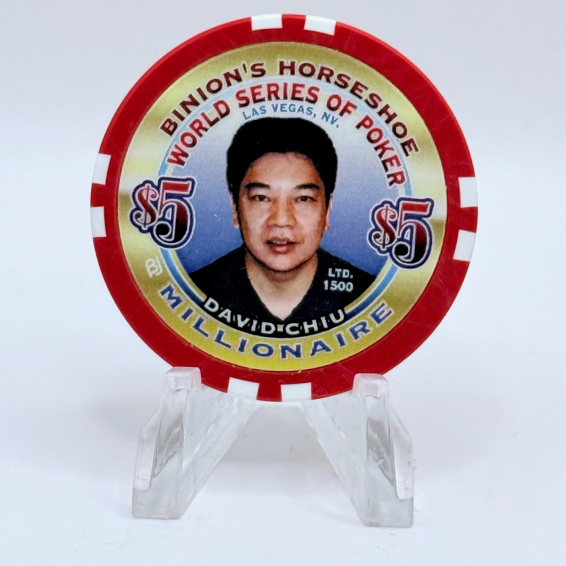 Horseshoe Club (Binion's) Las Vegas Nevada 2002 'David Chiu' Series 17 LE $5 Casino Chip E1242