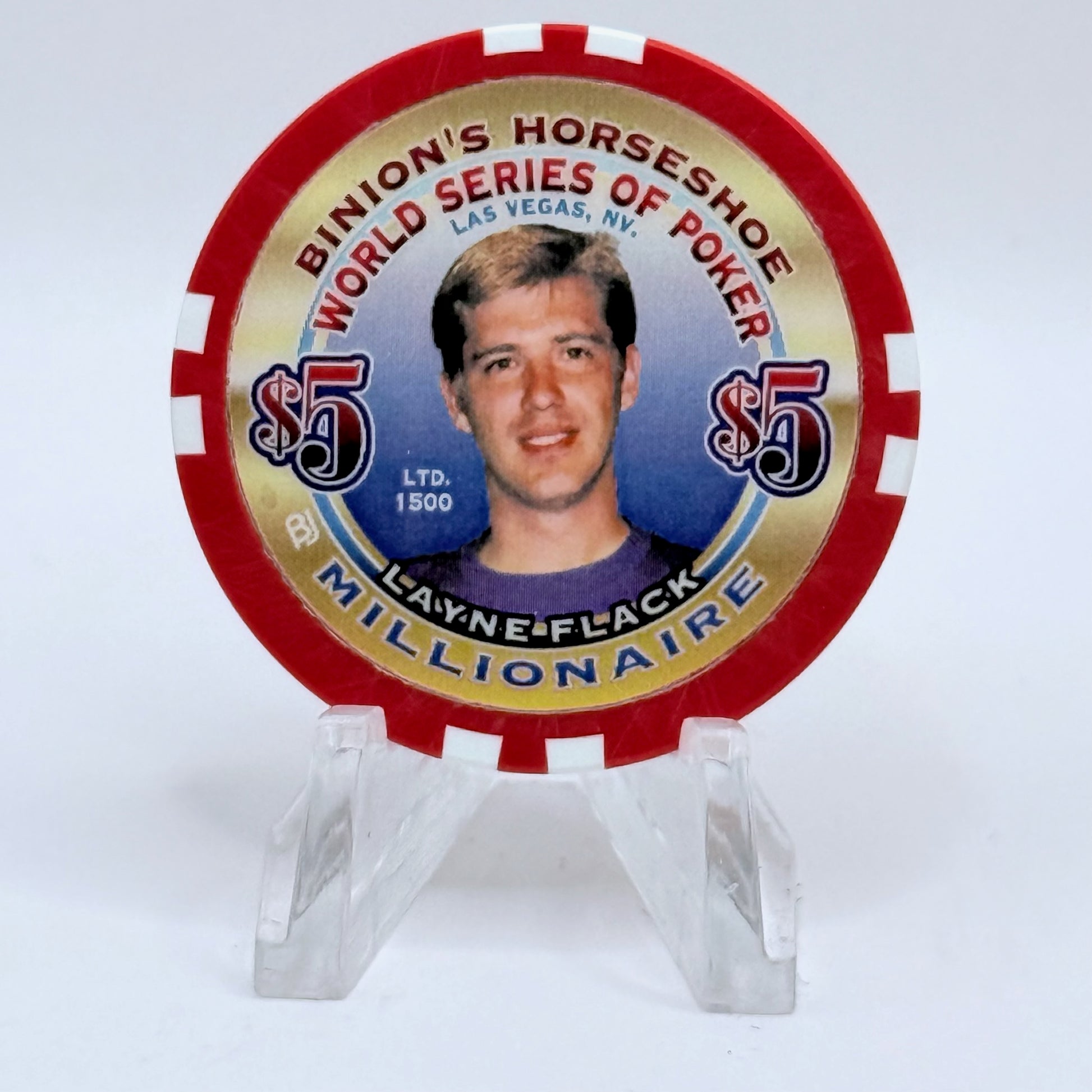 Horseshoe Club (Binion's) Las Vegas Nevada 2003 'Layne Flack' Series 17 LE $5 Casino Chip E1243