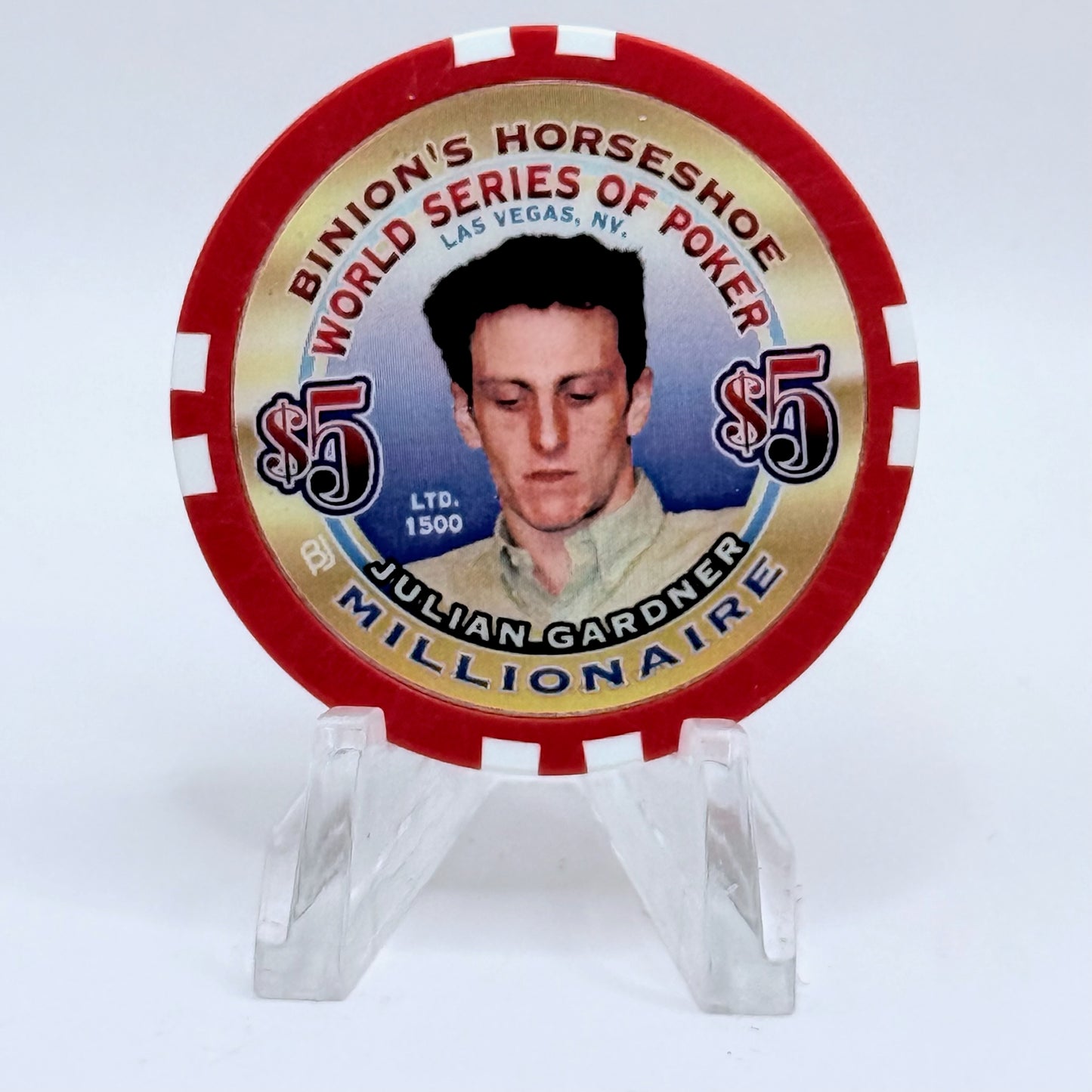 Horseshoe Club (Binion's) Las Vegas Nevada 2003 'Julian Gardner' Series 17 LE $5 Casino Chip E1244