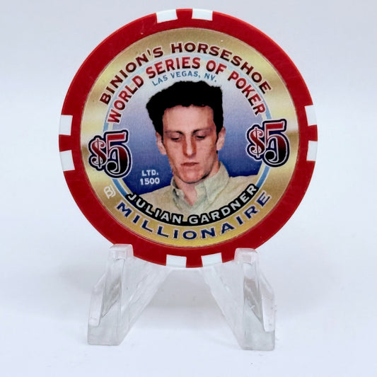 Horseshoe Club (Binion's) Las Vegas Nevada 2003 'Julian Gardner' Series 17 LE $5 Casino Chip E1244