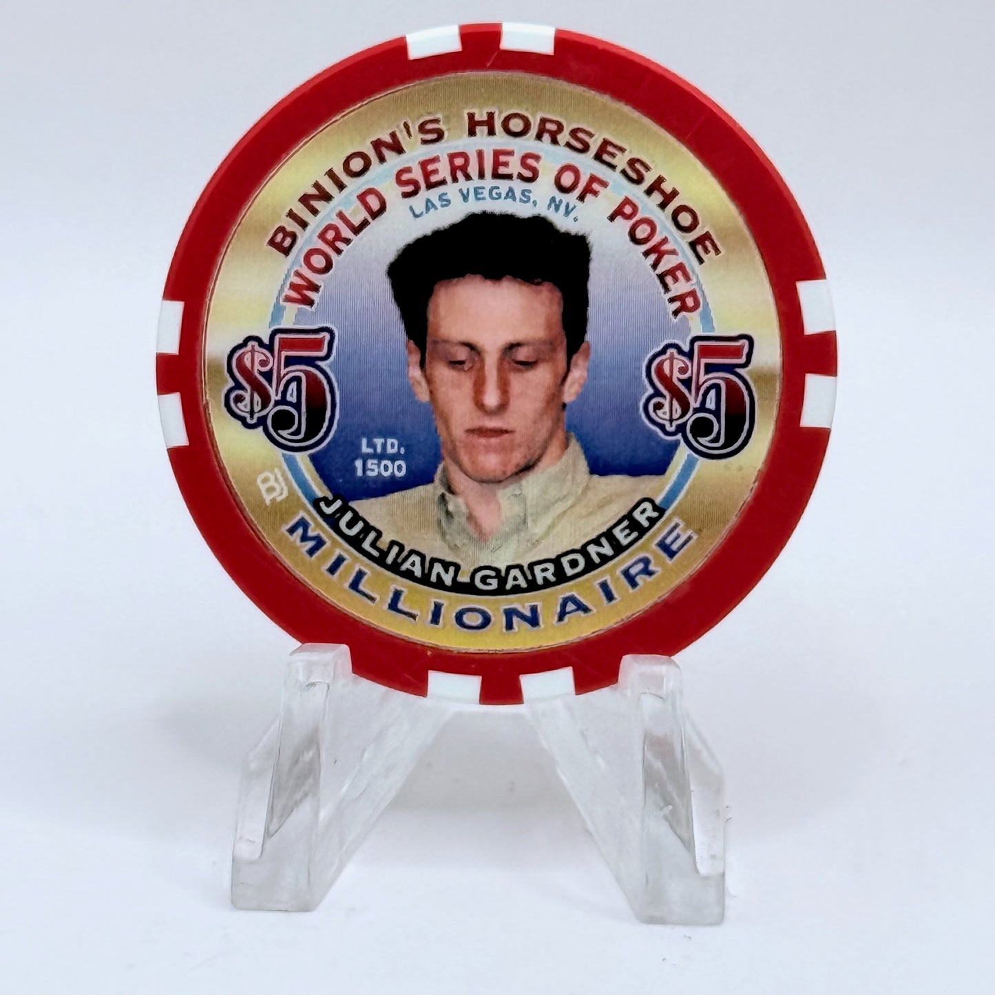 Horseshoe Club (Binion's) Las Vegas Nevada 2003 'Julian Gardner' Series 17 LE $5 Casino Chip E1244