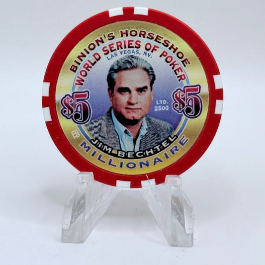 Horseshoe Club (Binion's) Las Vegas Nevada 2002 'Jim Bechtel' Series 17 LE $5 Casino Chip V9071