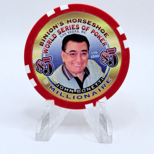 Horseshoe Club (Binion's) Las Vegas Nevada 2002 'John Bonetti' Series 17 LE $5 Casino Chip V9073