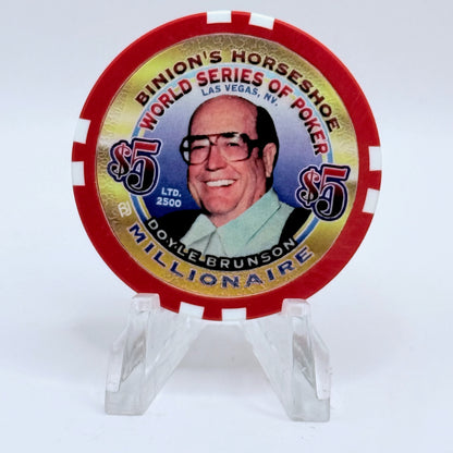 Horseshoe Club (Binion's) Las Vegas Nevada 2002 'Doyle Brunson' Series 17 LE $5 Casino Chip V9074