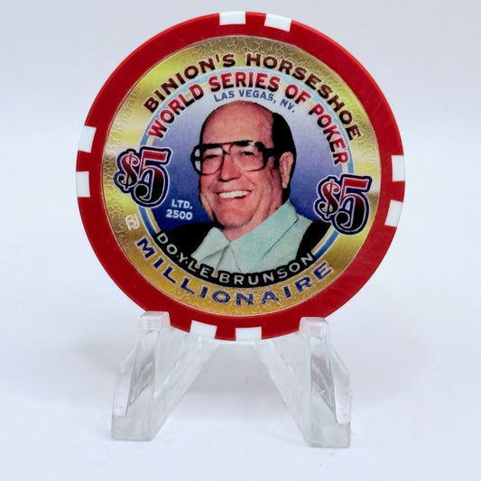 Horseshoe Club (Binion's) Las Vegas Nevada 2002 'Doyle Brunson' Series 17 LE $5 Casino Chip V9074