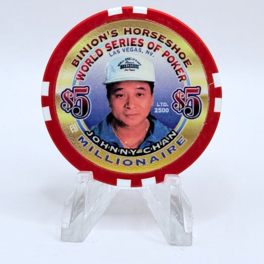 Horseshoe Club (Binion's) Las Vegas Nevada 2002 'Johnny Chan' Series 17 LE $5 Casino Chip V9075