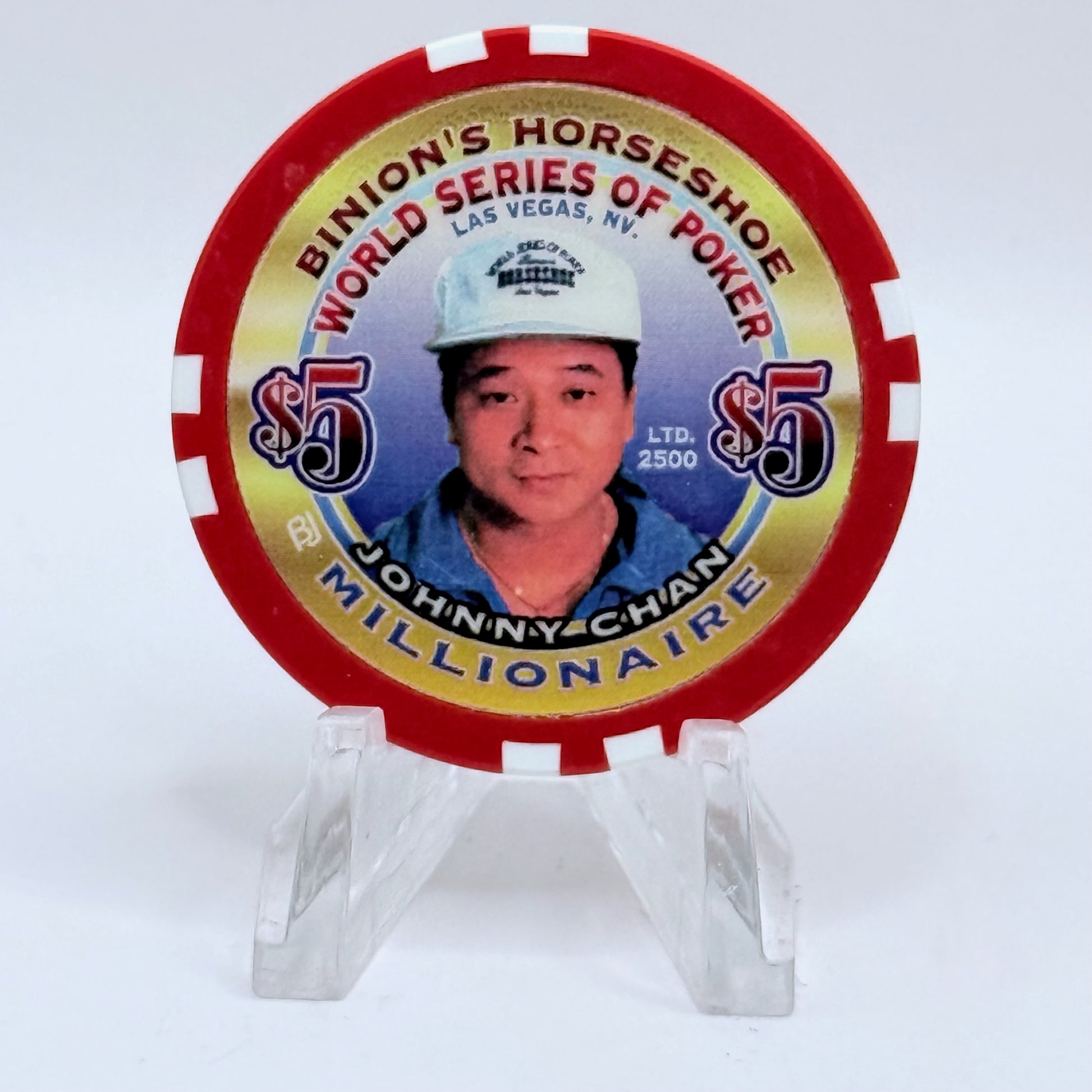 Horseshoe Club (Binion's) Las Vegas Nevada 2002 'Johnny Chan' Series 17 LE $5 Casino Chip V9075