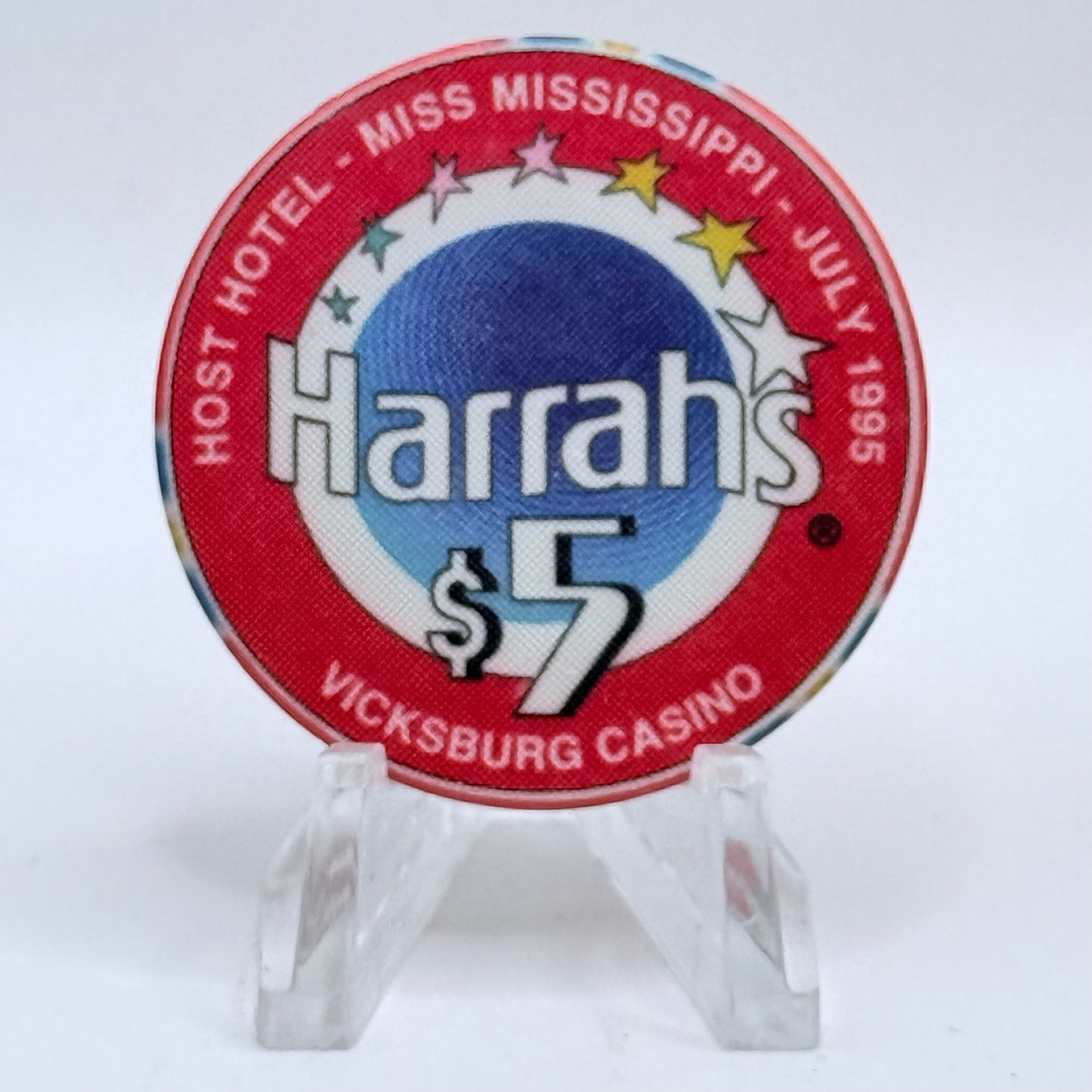 Harrah's Vicksburg Mississippi 1995 'Miss Mississippi -Pageant' LE $5 Casino Chip