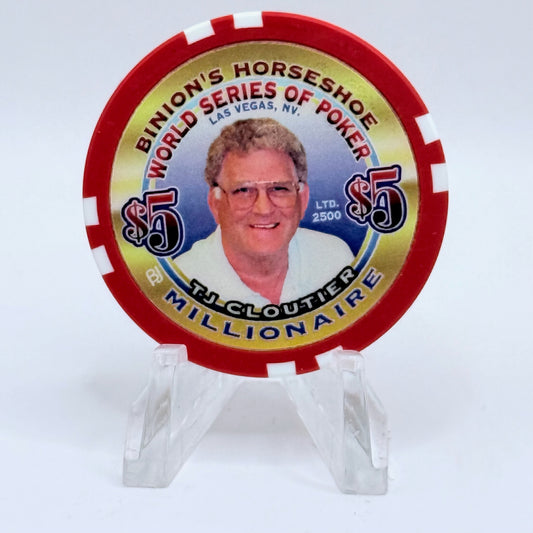 Horseshoe Club (Binion's) Las Vegas Nevada 'Tj Cloutier' Series 17 LE $5 Casino Chip V9076