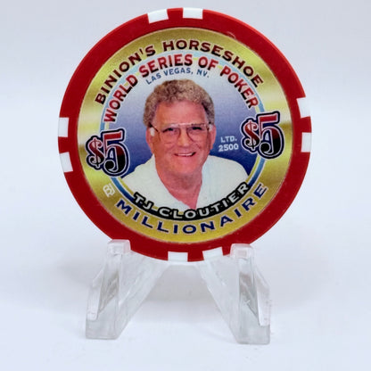 Horseshoe Club (Binion's) Las Vegas Nevada 'Tj Cloutier' Series 17 LE $5 Casino Chip V9076