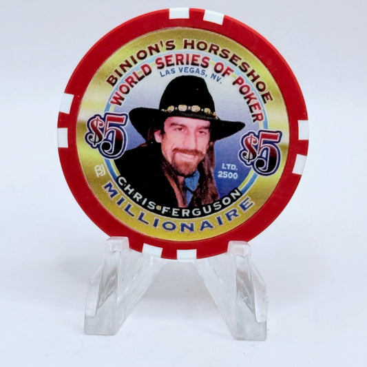 Horseshoe Club (Binion's) Las Vegas Nevada 2002 'Chris Ferguson' Series 17 LE $5 Casino Chip V9079