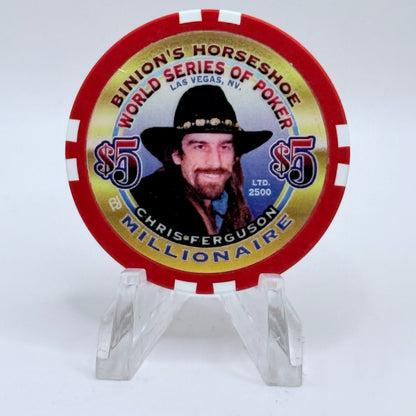 Horseshoe Club (Binion's) Las Vegas Nevada 2002 'Chris Ferguson' Series 17 LE $5 Casino Chip V9079