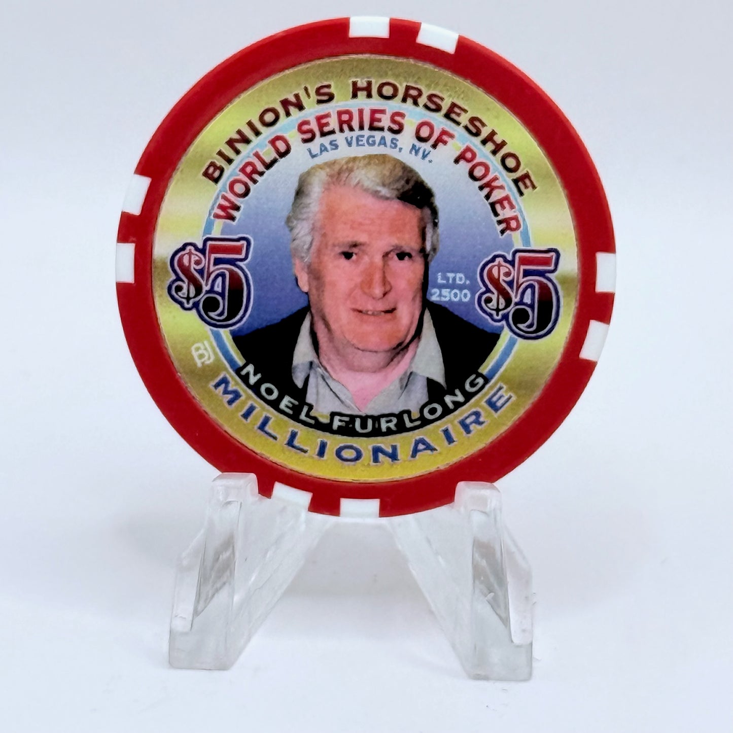 Horseshoe Club (Binion's) Las Vegas Nevada 'Noel Furlong' Series 17 LE $5 Casino Chip V9080