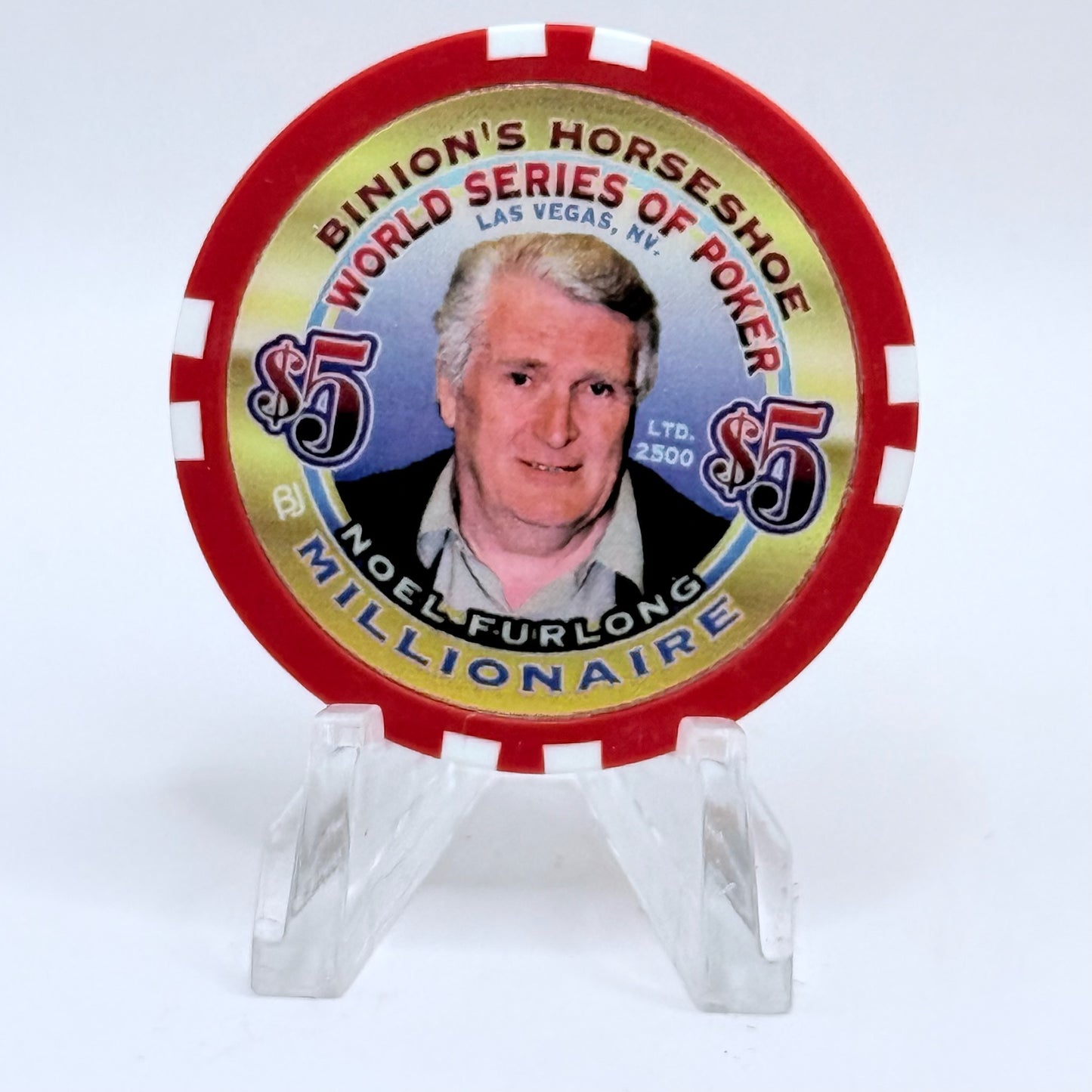 Horseshoe Club (Binion's) Las Vegas Nevada 'Noel Furlong' Series 17 LE $5 Casino Chip V9080