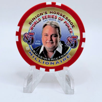Horseshoe Club (Binion's) Las Vegas Nevada 2002 'Russ Hamilton' Series 17 LE $5 Casino Chip V9081
