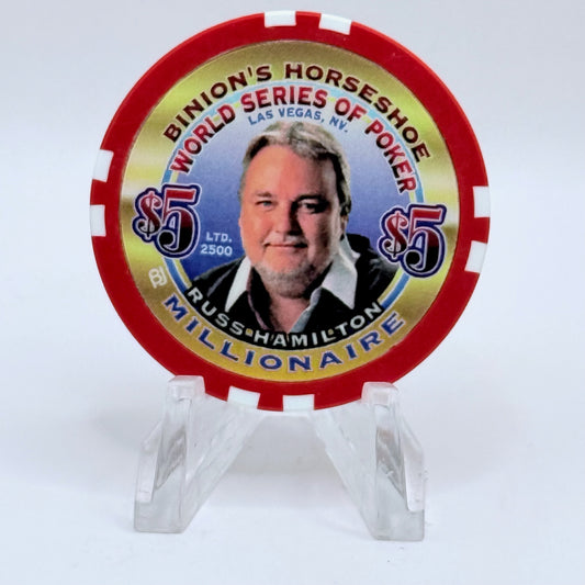 Horseshoe Club (Binion's) Las Vegas Nevada 2002 'Russ Hamilton' Series 17 LE $5 Casino Chip V9081