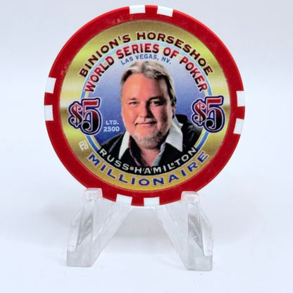 Horseshoe Club (Binion's) Las Vegas Nevada 2002 'Russ Hamilton' Series 17 LE $5 Casino Chip V9081
