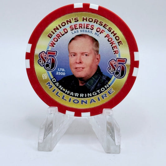 Horseshoe Club (Binion's) Las Vegas Nevada 2002 'Dan Harrington' Series 17 LE $5 Casino Chip V9082