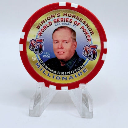 Horseshoe Club (Binion's) Las Vegas Nevada 2002 'Dan Harrington' Series 17 LE $5 Casino Chip V9082