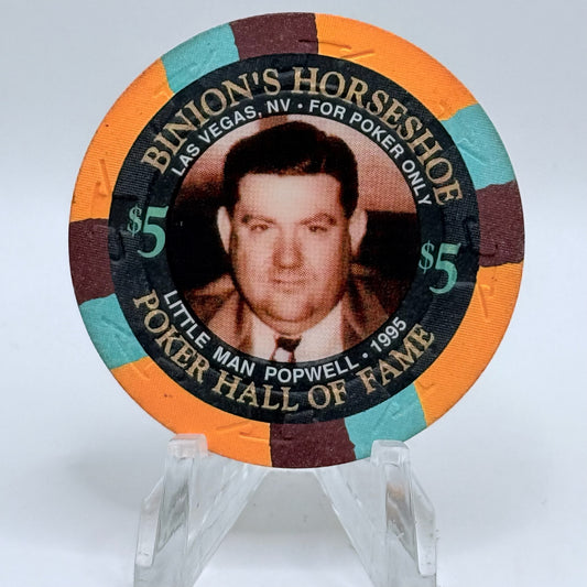 Horseshoe Club (Binion's) Las Vegas Nevada 1995 'Poker Hall Of Fame' LE $5 Casino Chip N2589