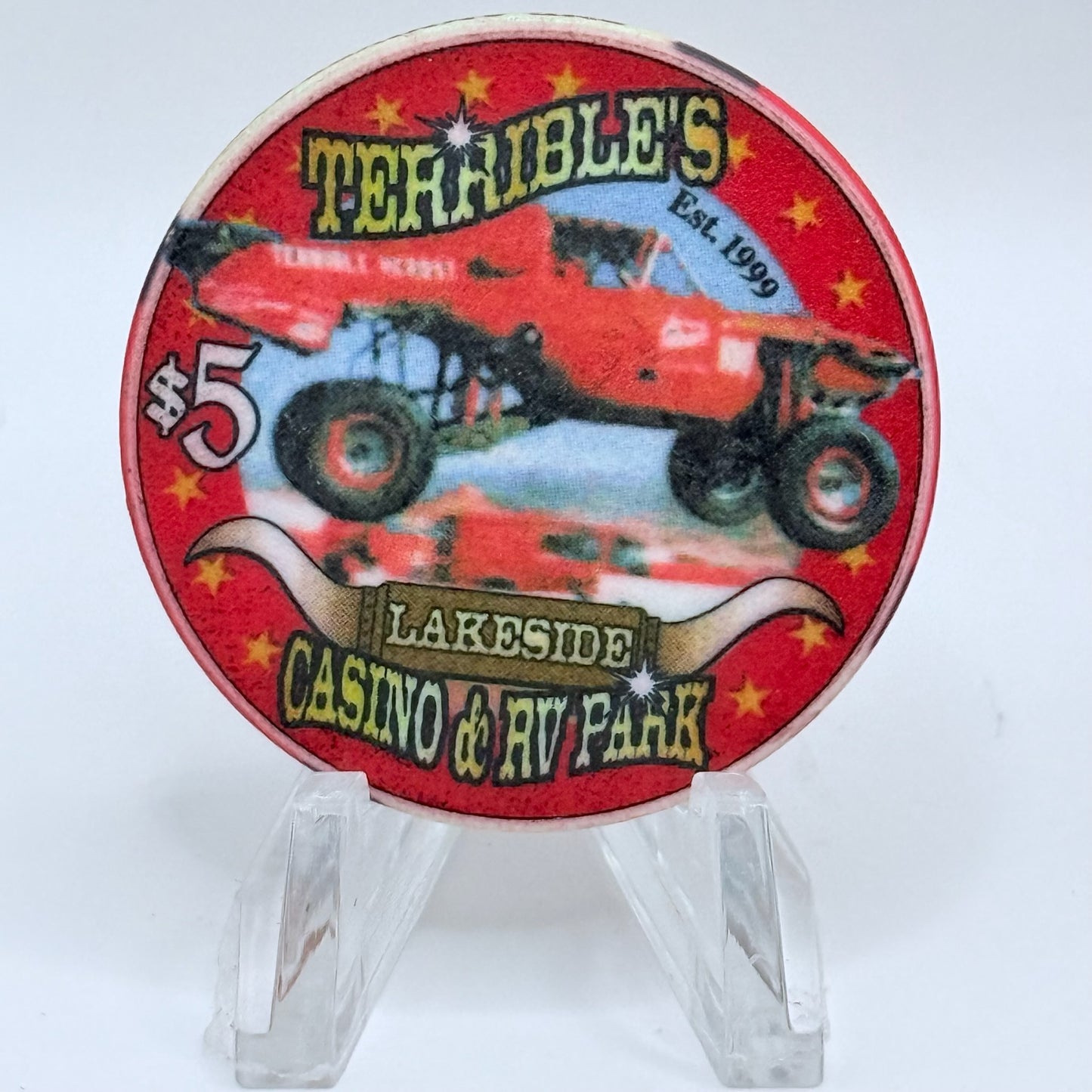 Terrible's Lakeside Casino Pahrump Nevada 2001 '2nd Anniversary' LE $5 Casino Chip V6576