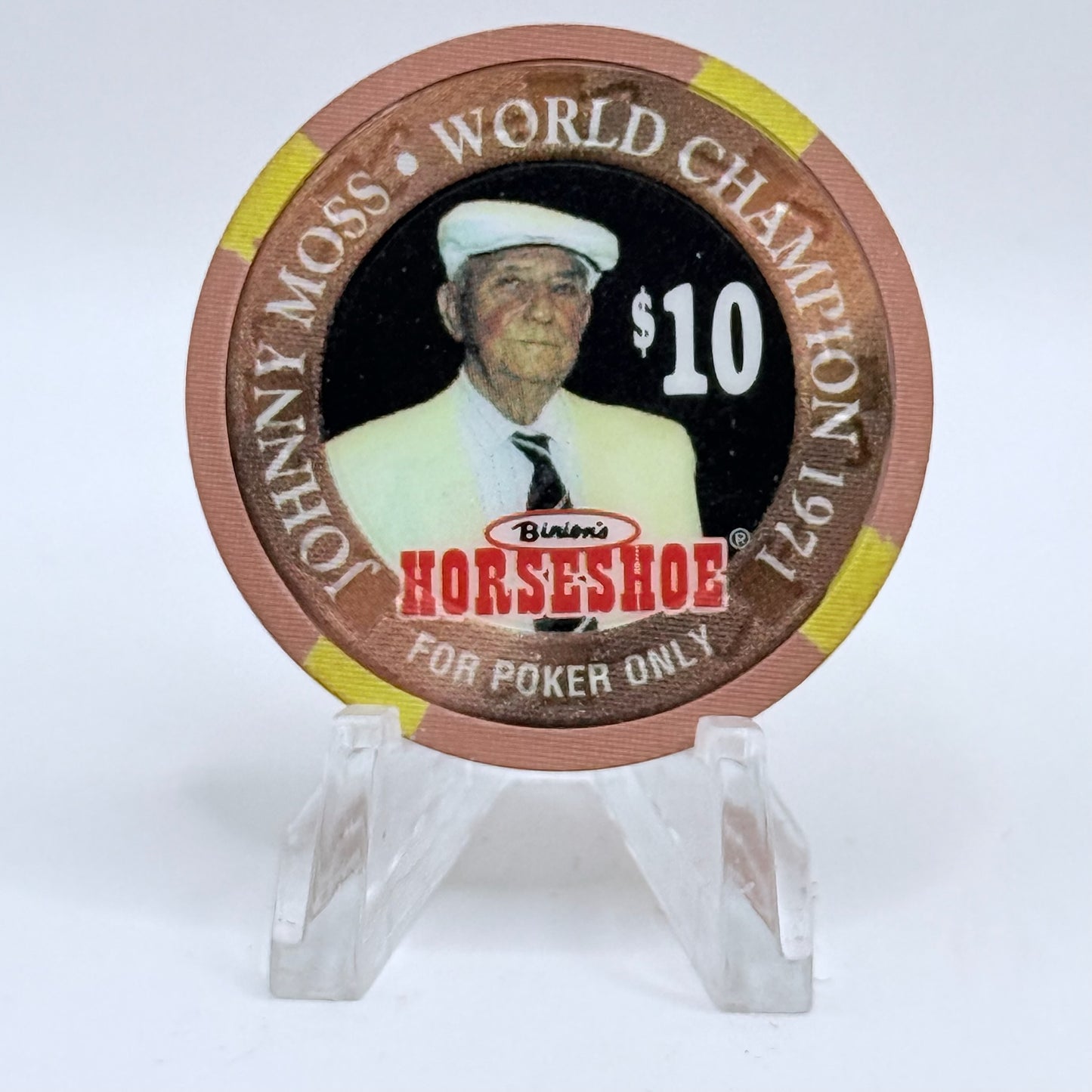 Horseshoe Club (Binion's) Las Vegas Nevada 1996 'Johnny Moss' LE $10 Casino Chip N8605