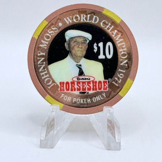 Horseshoe Club (Binion's) Las Vegas Nevada 1996 'Johnny Moss' LE $10 Casino Chip N8605