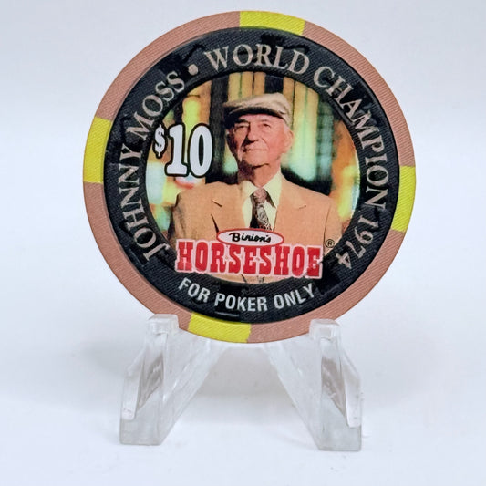 Horseshoe Club (Binion's) Las Vegas Nevada 1996 'Johnny Moss' LE $10 Casino Chip N8606