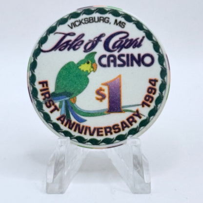 Isle of Capri Vicksburg Mississippi 1994 '1st Anniversary' LE $1 Casino Chip