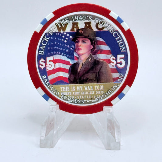 Ramada Express Laughlin Nevada 1998 'Back To The 1940's' LE $5 Casino Chip V1358