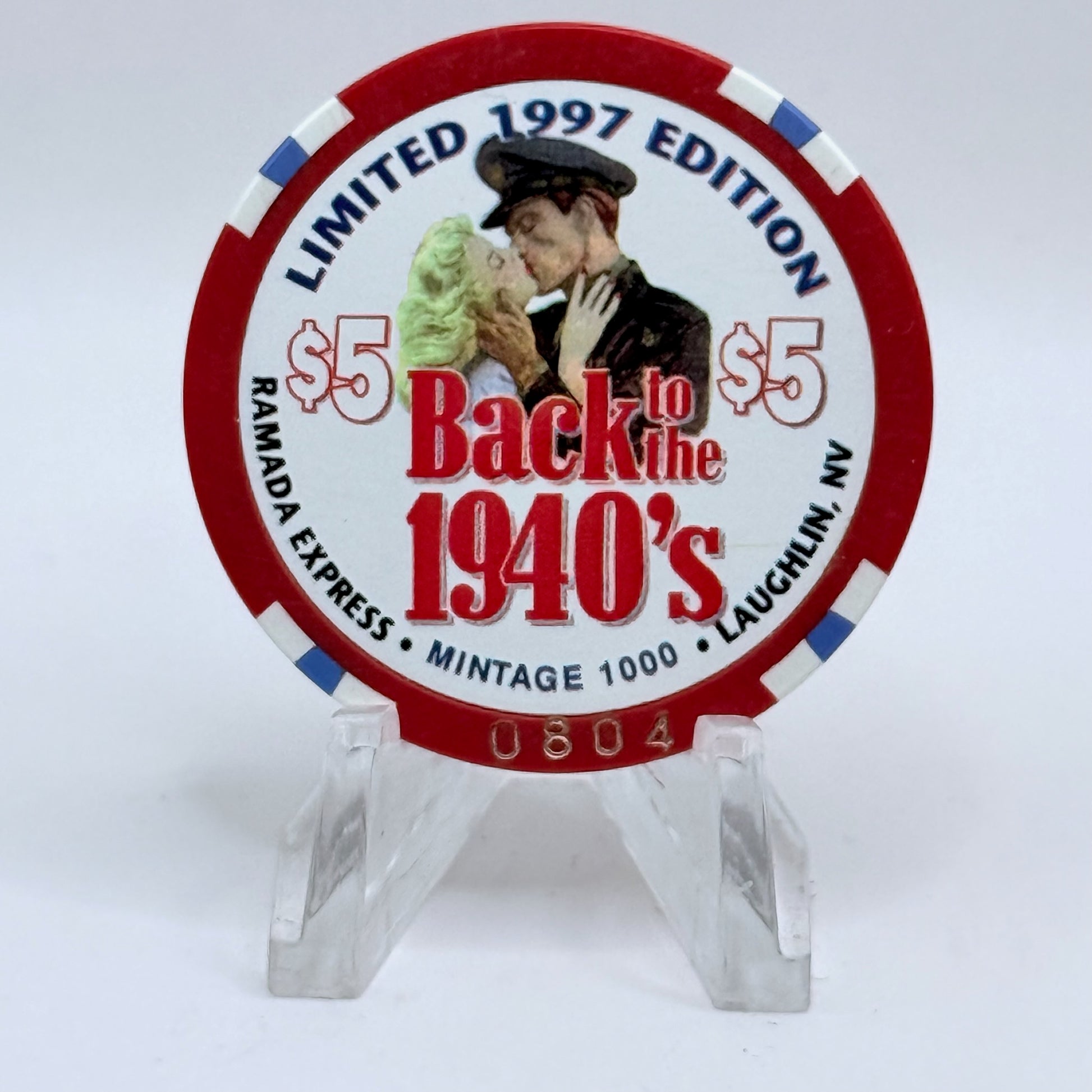 Ramada Express Laughlin Nevada 1998 'Back To The 1940's' LE $5 Casino Chip V1357