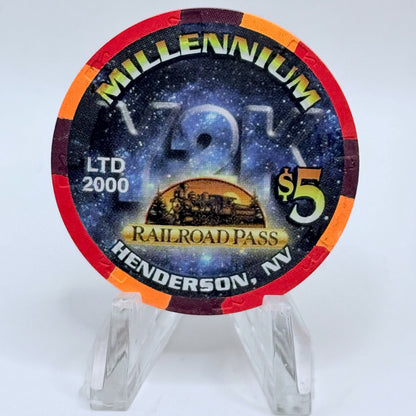 Railroad Pass Henderson Nevada 1999 'Millennium' LE $5 Casino Chip V5316