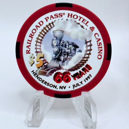 Railroad Pass Henderson Nevada 1997 LE $5 Casino Chip V1351
