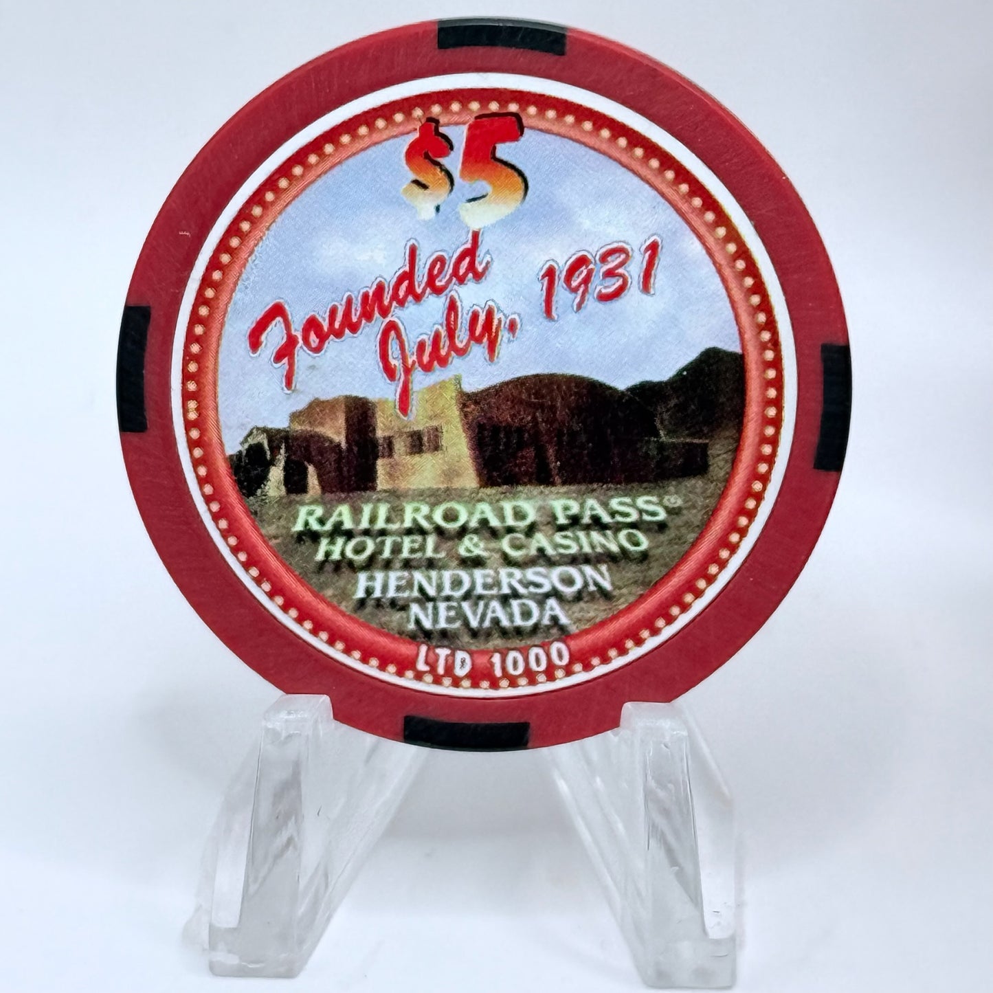 Railroad Pass Henderson Nevada 1997 LE $5 Casino Chip V1351