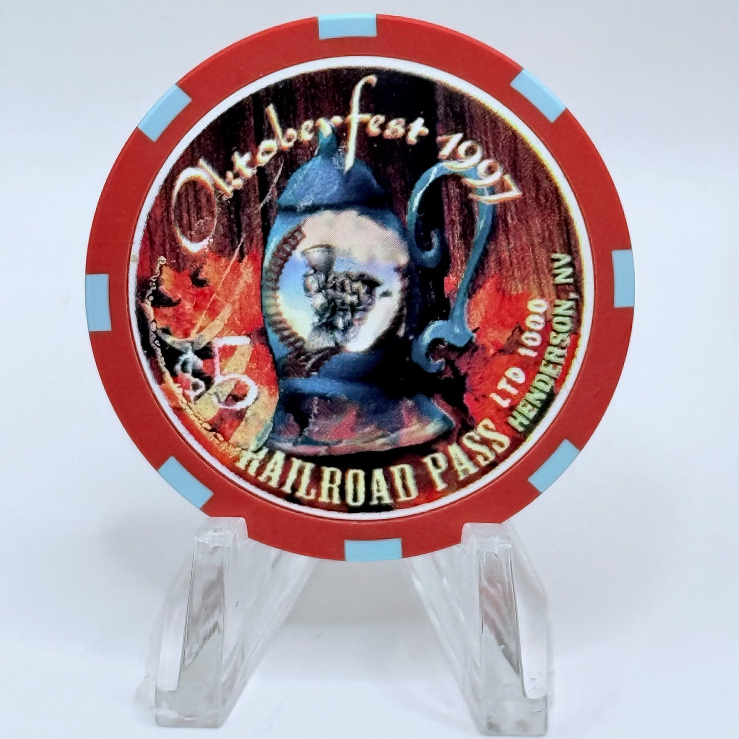 Railroad Pass Henderson Nevada 1997 'Octoberfest' LE $5 Casino Chip V1352