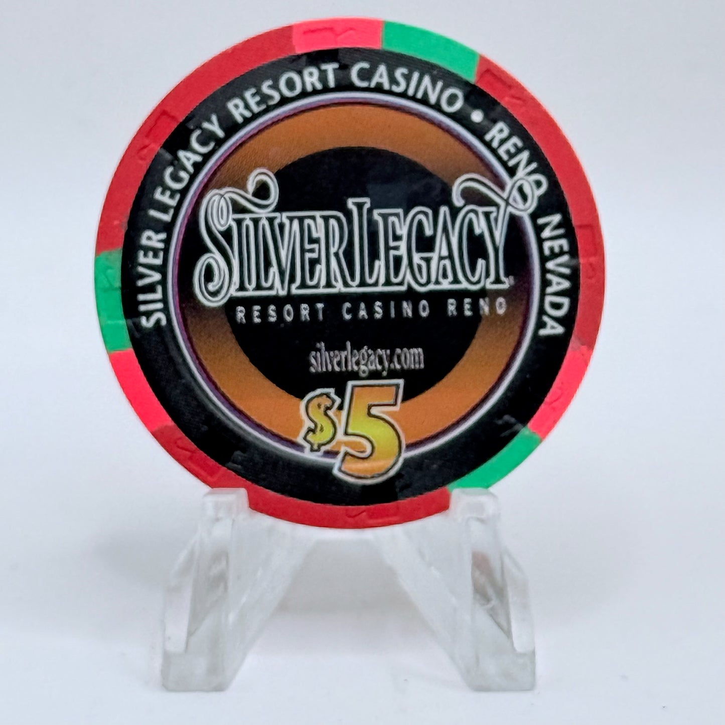 Silver Legacy Reno Nevada 2000 'Street Vibrations, Collector Series' LE $5 Casino Chip V6285