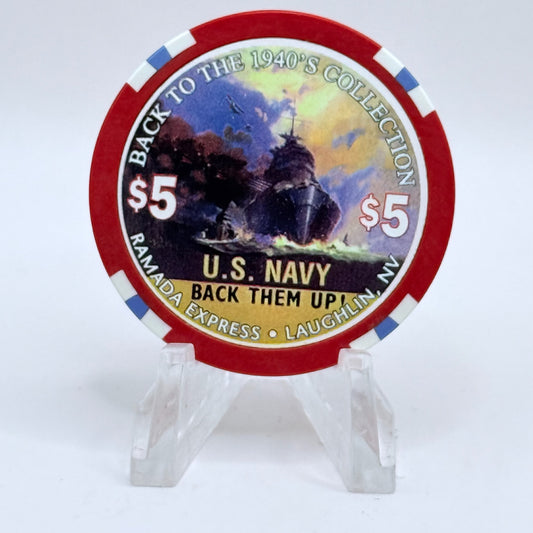Ramada Express Laughlin Nevada 1998 'Back To The 1940's' LE $5 Casino Chip V1362