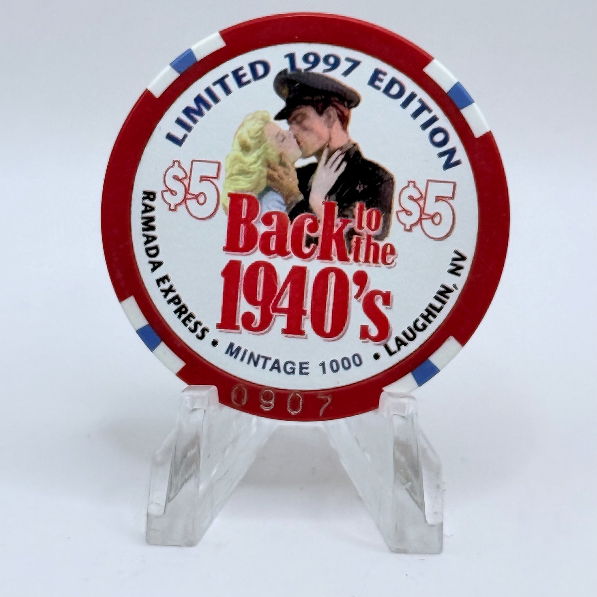 Ramada Express Laughlin Nevada 1998 'Back To The 1940's' LE $5 Casino Chip V1362