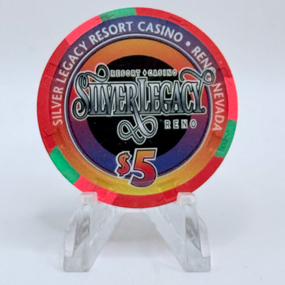 Silver Legacy Reno Nevada 1999 'Hot August Nights, Collector Series' LE $5 Casino Chip V5562