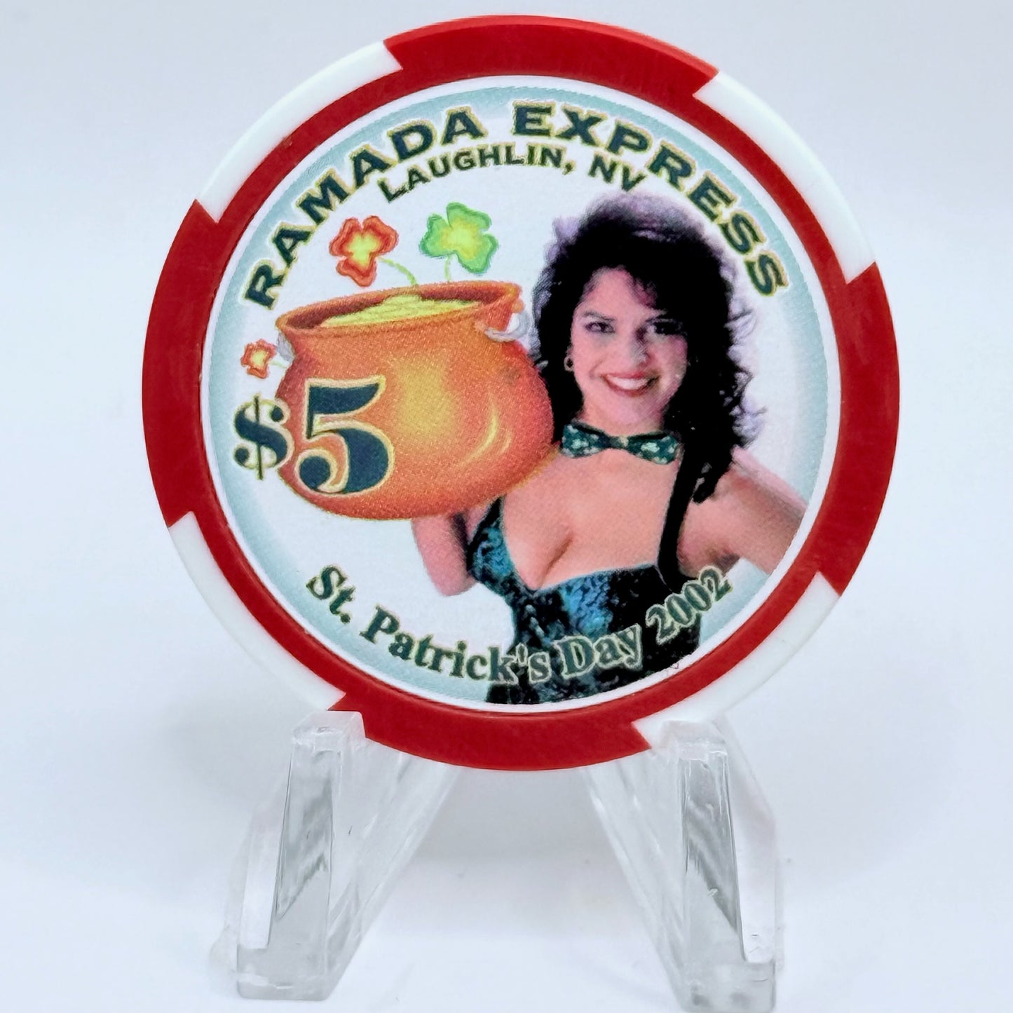 Ramada Express Laughlin Nevada 2002 'St. Patricks Day' LE $5 Casino Chip V9540