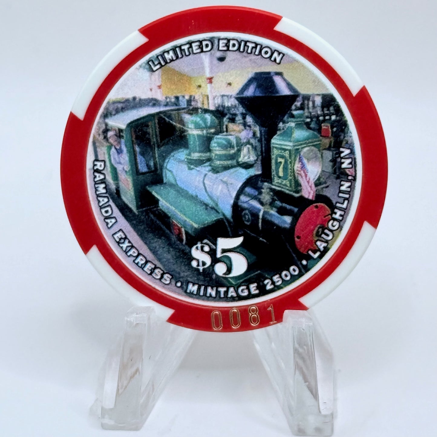 Ramada Express Laughlin Nevada 2002 'St. Patricks Day' LE $5 Casino Chip V9540
