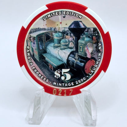 Ramada Express Laughlin Nevada 2001 'St. Patrick's Day' LE $5 Casino Chip V7432