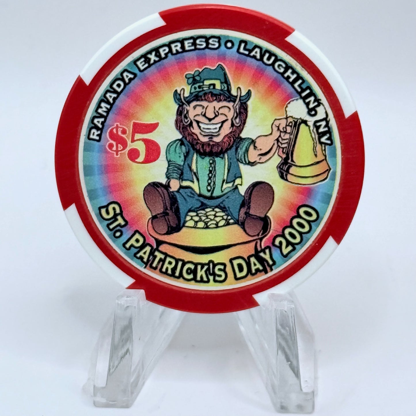Ramada Express Laughlin Nevada 2000 'St. Patrick's Day' LE $5 Casino Chip V5325