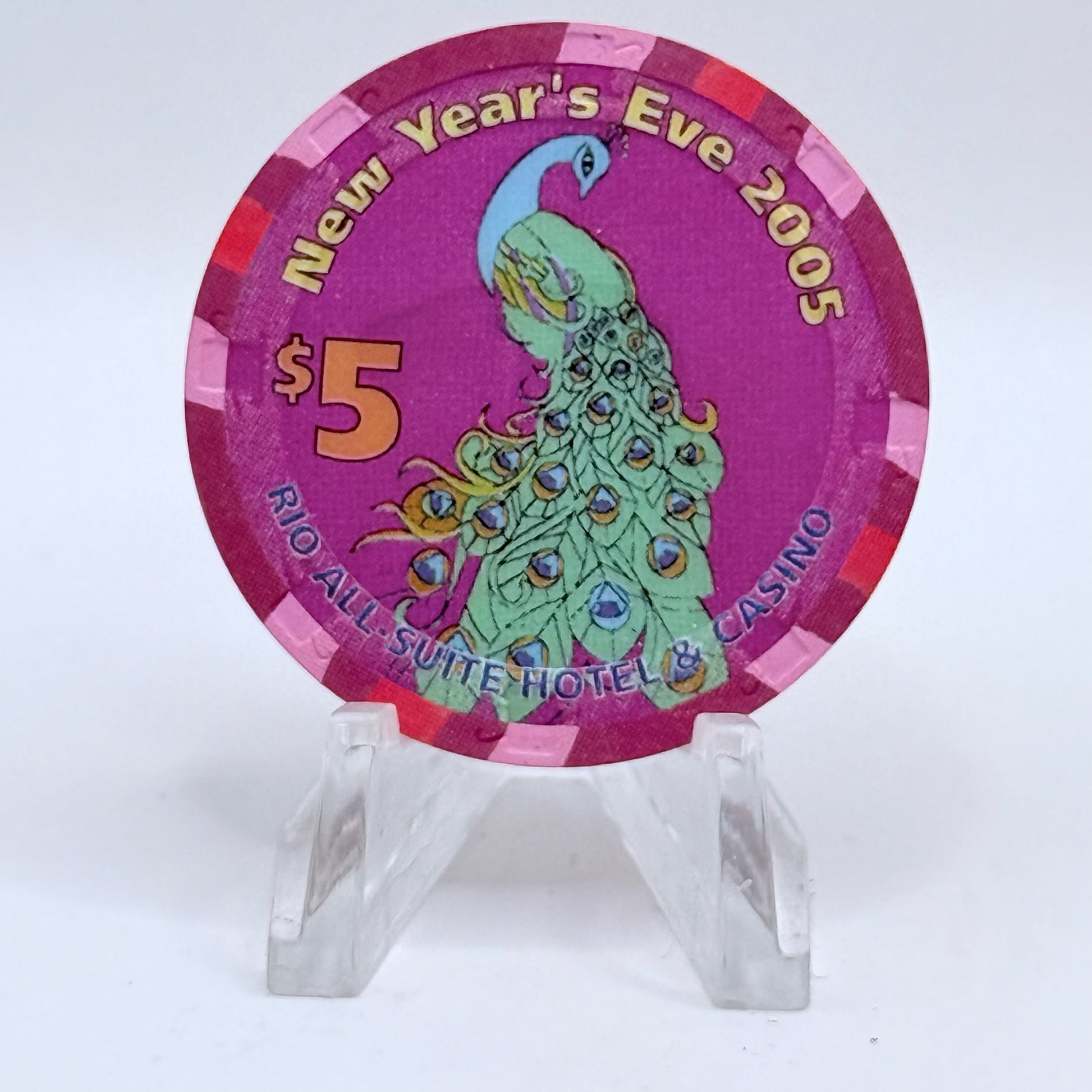 Rio Las Vegas Nevada 2005 'New Year's Eve' LE $5 Casino Chip E5021