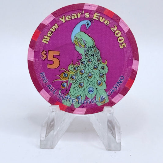 Rio Las Vegas Nevada 2005 'New Year's Eve' LE $5 Casino Chip E5021